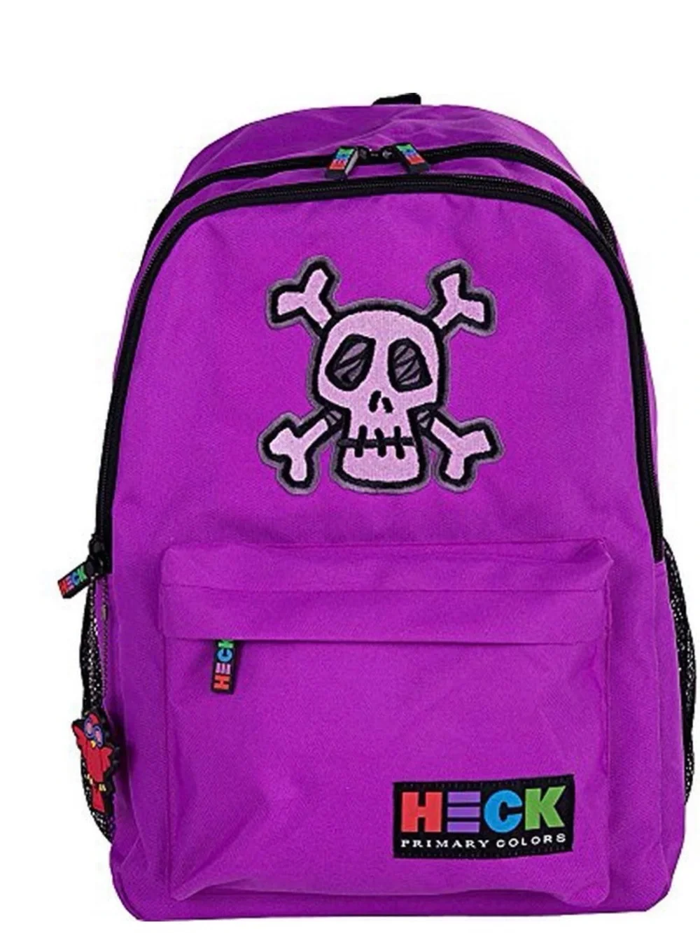 Ed Heck Skull Backpack Purple 17” Primary Colors The World of Ed Heck New